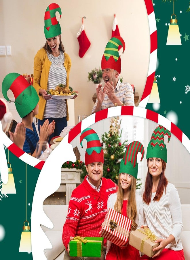 Tisancy تيسانسي، 12 قطعة من قبعات عيد الميلاد الملونة والمضحكة مع جرس، إكسسوارات حفلات العطلات للبالغين، غطاء رأس سانتا للحفلات (كلاسيكي 3) - Image 5